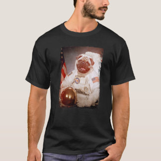Pug Astronaut Måne Space Uppdrag djurastronaut T Shirt