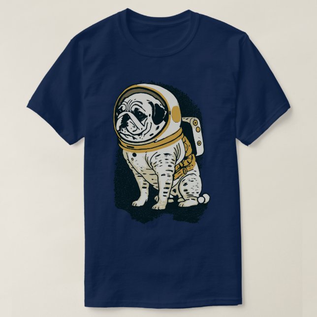 Pug Astronaut T Shirt (Design framsida)