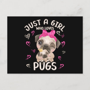 Pug Baby Foul bara en flicka som Kärlek Pugs Pugs Vykort
