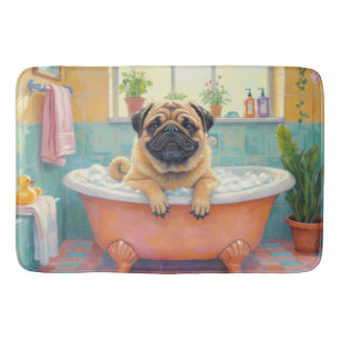 Pug Badtid Söt Badrumsdekor Badrumsmatta