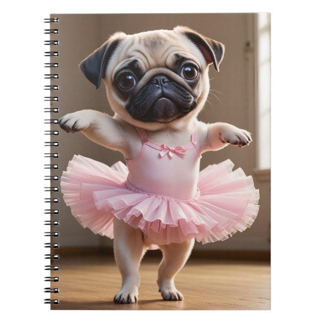 Pug Ballerina Anteckningsbok (Framsidan)