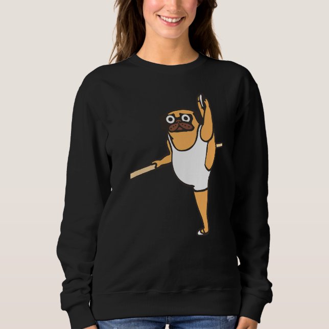 Pug Ballet Dancer T Shirt (Framsida)