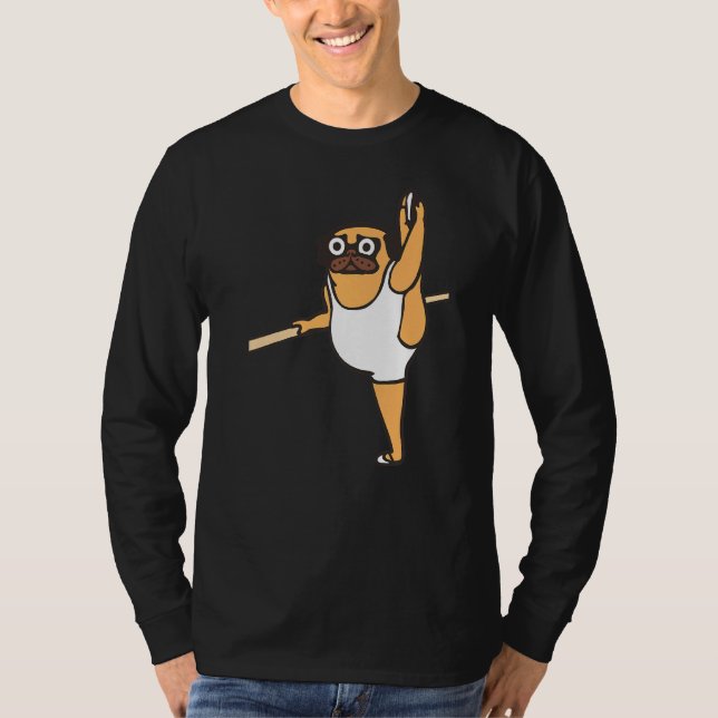 Pug Ballet Dancer T Shirt (Framsida)