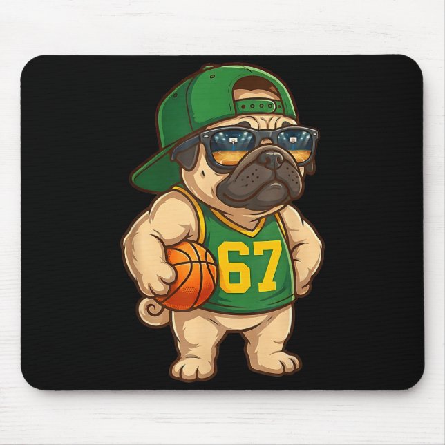 Pug Basketball Dog 67 Gen Alpha Slang Srts Men Boy Musmatta (Framsidan)