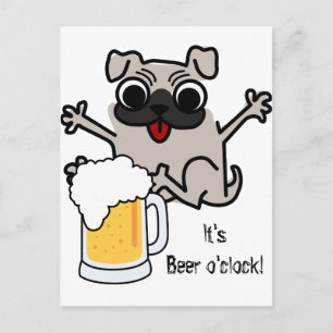 Pug Beer-tid Vykort