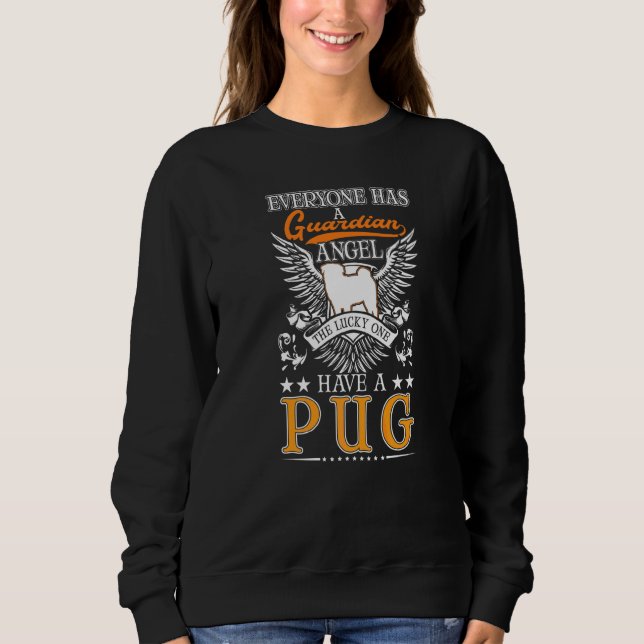 Pug Beskyddande Ängel T Shirt (Framsida)