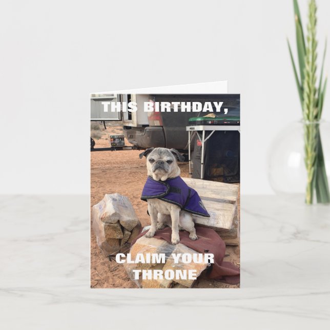 Pug Birthday Card | Lily the Pug | sarkastisk Kort (Framsida)