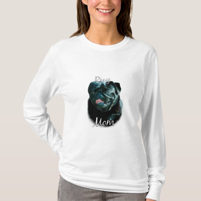 Pug (blk) Mamma 2 T Shirt (Framsida)