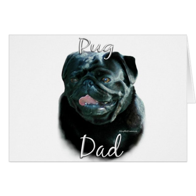 Pug (blk) Pappa 2 Hälsningskort (Framsidan Horizontal)
