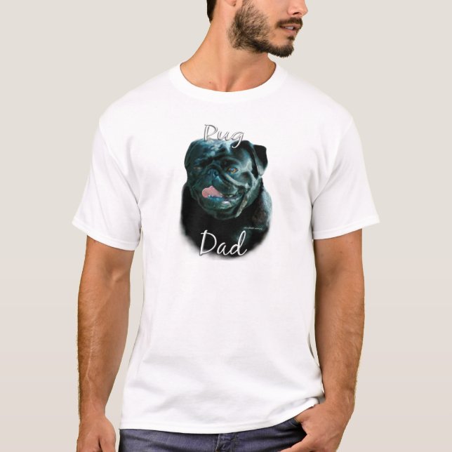 Pug (blk) Pappa 2 Tee Shirt (Framsida)