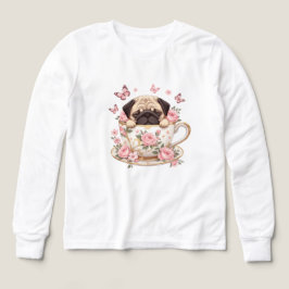 Pug Blossom Dreams Kids T-Shirt – Cute Floral Pug 