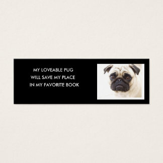 Pug Bookmark.. Litet Visitkort