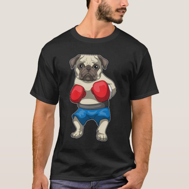 Pug Boxer Boxing handskar Boxing Boxing T Shirt (Framsida)