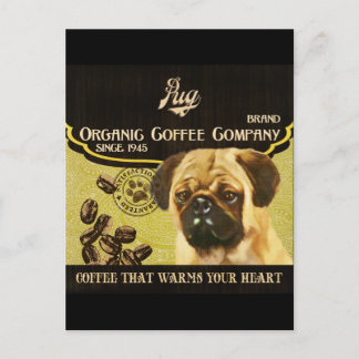 Pug Brand - Organic Coffee Company Vykort