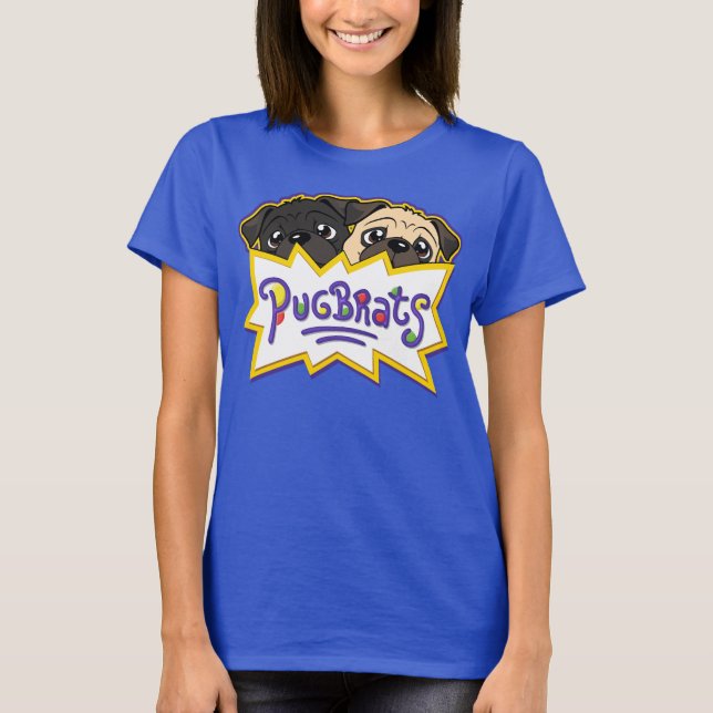 Pug Brats Cute Pugs T Shirt (Framsida)