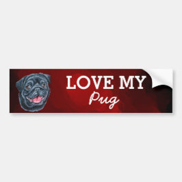 Pug Bumper Sticker Bildekal