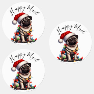 Pug Caine Modern Cute Watercolor Retro Classic Klistermärke