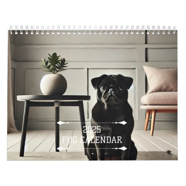 Pug Calendar 2025 Wall Calendar Kalender (Omslag)