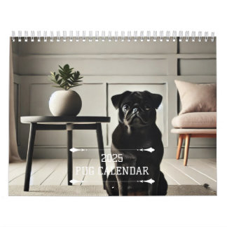 Pug Calendar 2025 Wall Calendar Kalender