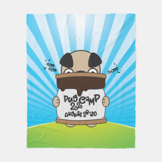 Pug Camp 2020 S mer design Fleecefilt