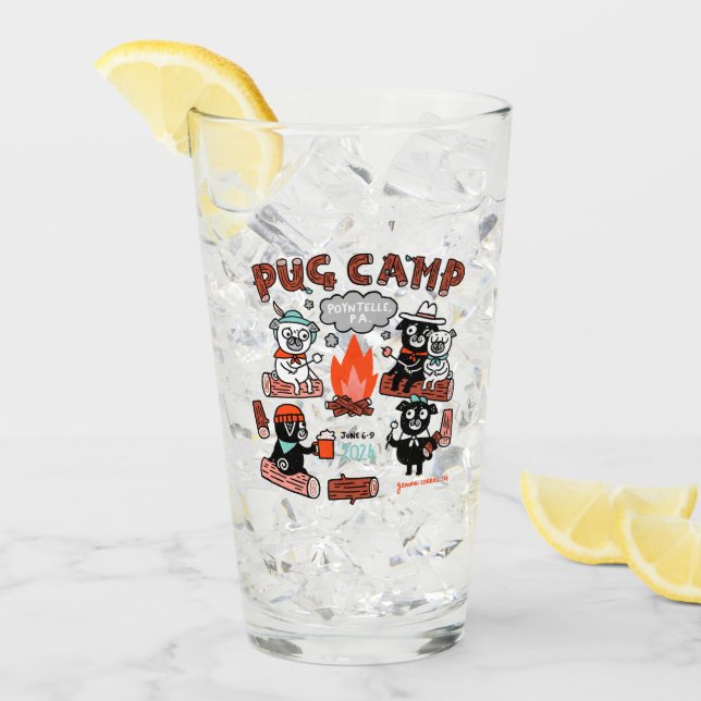 Pug Camp 2024 Glass Kopp (Framsida Ice)