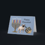 Pug Chanukah Card Menorah Dreidel Helgkort<br><div class="desc">Att minnas familj och vänner under Chanukah-säsongen är ett underbart sätt att få behålla i kontakt med de människor du kärlek och bryr dig om. Jag skapat dessa hund Chanukah-kort med kärlek och omsorg, och jag är säker på att alla som kärlek hundar är glada över att få dem. Du...</div>