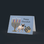 Pug Chanukah Card Menorah Dreidel Helgkort<br><div class="desc">Att minnas familj och vänner under Chanukah-säsongen är ett underbart sätt att få behålla i kontakt med de människor du kärlek och bryr dig om. Jag skapat dessa hund Chanukah-kort med kärlek och omsorg, och jag är säker på att alla som kärlek hundar är glada över att få dem. Du...</div>