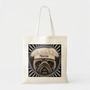Pug Chef Tote Bag Tygkasse