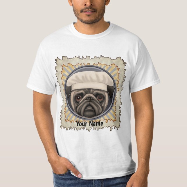 Pug Chef tshirt T Shirt (Framsida)
