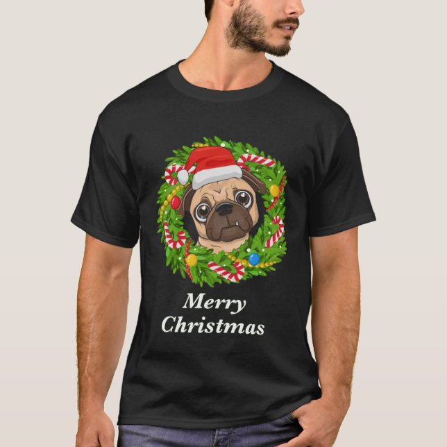 Pug Christmas  For Dog  Men Women Kids T Shirt (Framsida)