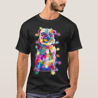 Pug Christmas Tree Lights Dog Mom Dad Xmas Pug T Shirt