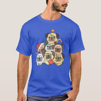 Pug Christmasree Funny Djurjulklapp T Shirt