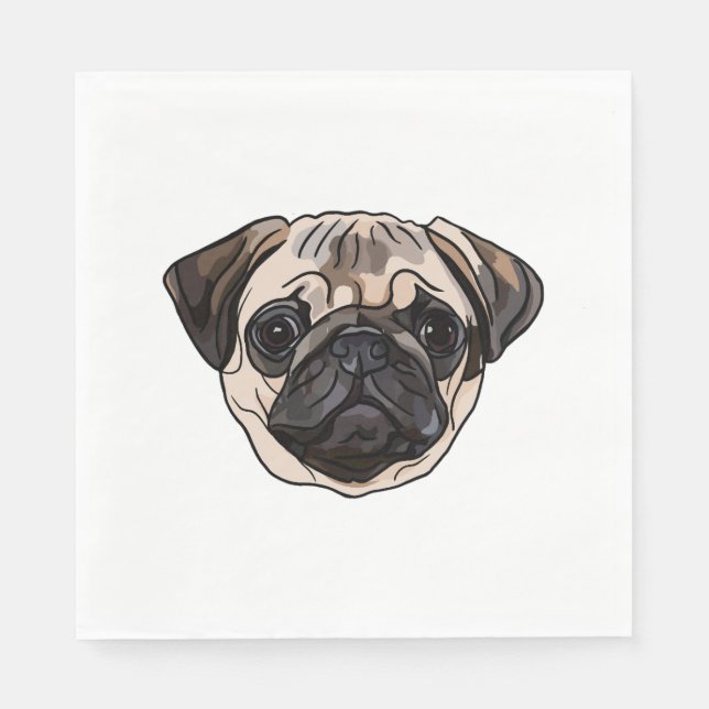 Pug Classic T-Shirt Pappersservett (Framsidan)