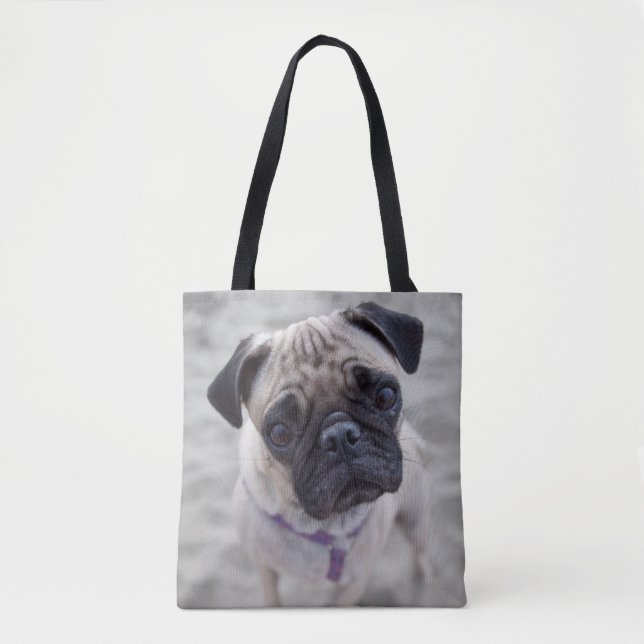 Pug Closeup Tygkasse (Framsida)