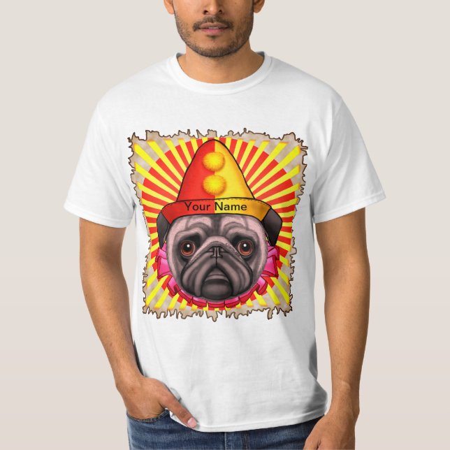 Pug Clown T Shirt (Framsida)