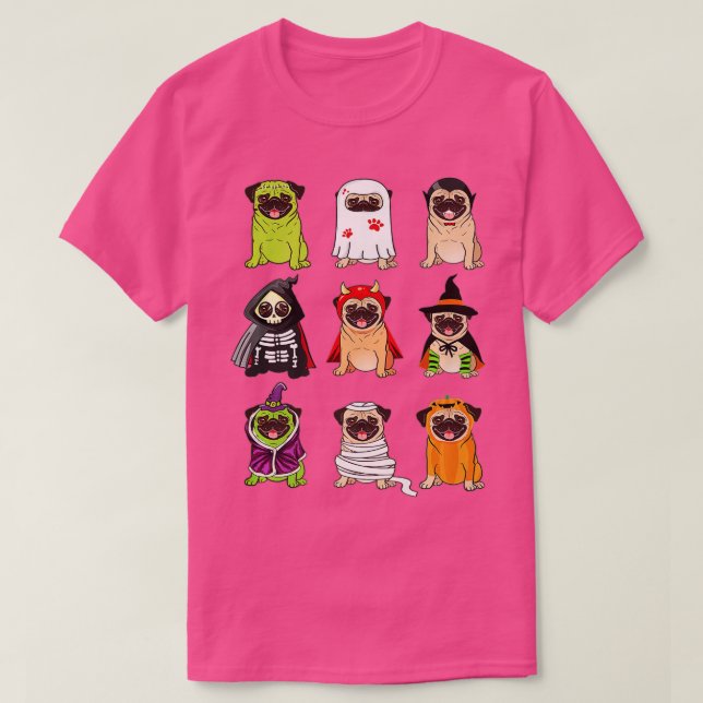 Pug Collection Happy Pug-o-ween Halloween Spooky C T Shirt (Design framsida)