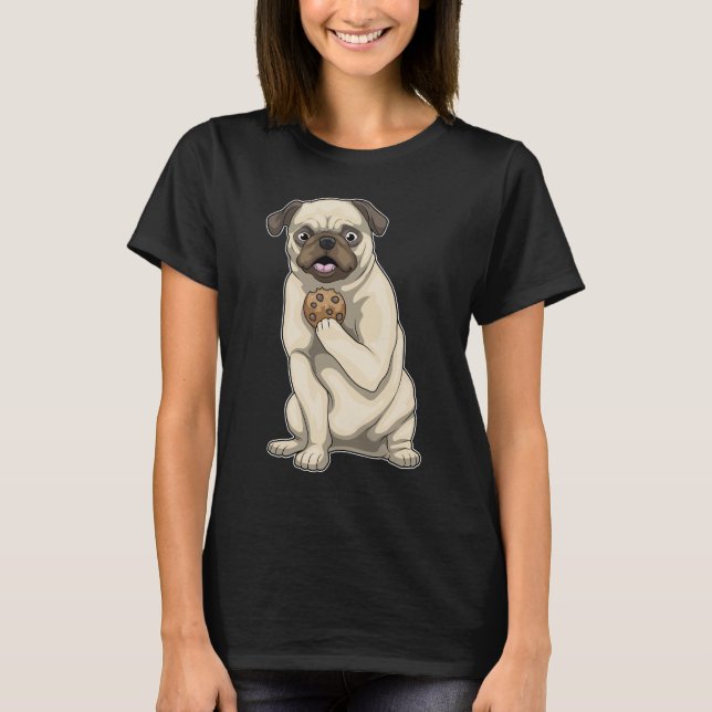 Pug Cookie T Shirt (Framsida)