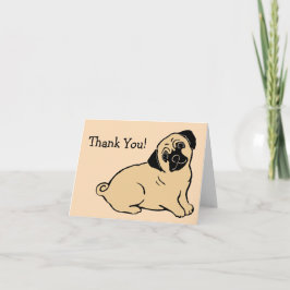 Pug Cream Tackkort-kort Tack Kort