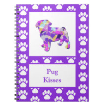 Pug Cute Hund Silhouette Tass Lila PY&B