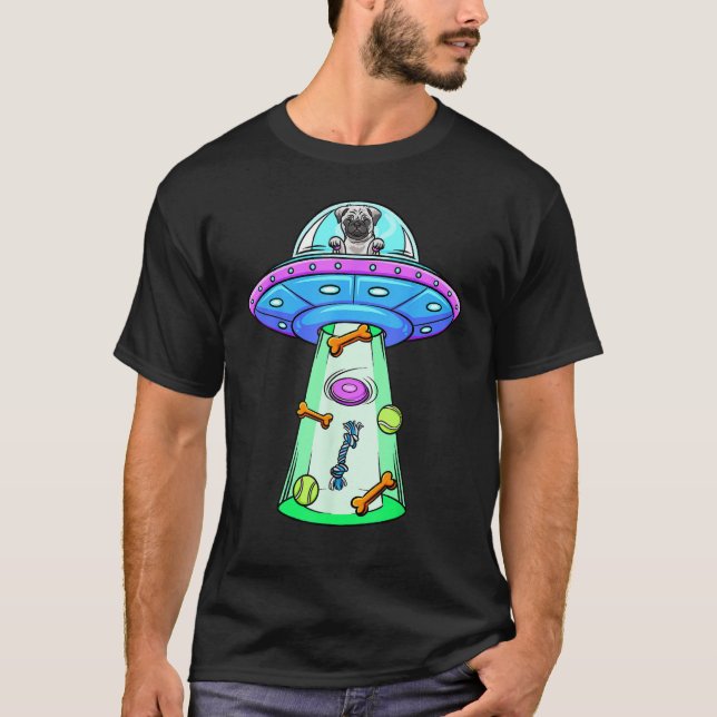 Pug Cute Piug Pug UFO Pug Owner Pug  Pug T Shirt (Framsida)