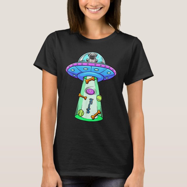 Pug Cute Piug Pug UFO Pug Owner Pug  Pug T Shirt (Framsida)