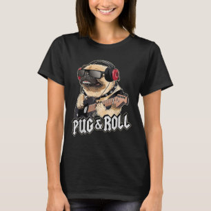 Pug Cute Rockstar Guitar Rockin Music Sin T Shirt
