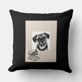 Pug Dachshund Hund Wearing Glass Dekorativ kudde