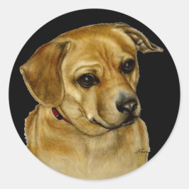 Pug Dachsy Sticker Runt Klistermärke