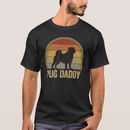 Pug Daddy Rolig Retro Hundpappa Hundägare Present T Shirt