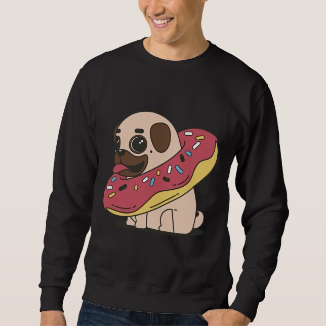 Pug-dekal Classic T-Shirt 160 Lång Ärmad Tröja (Framsida)