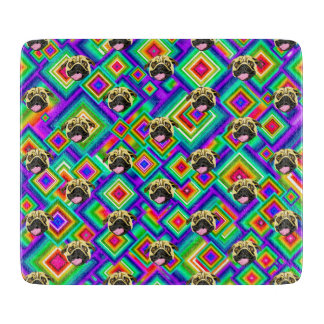 Pug Dekorativ Glas Skärbräda 6" x 7"