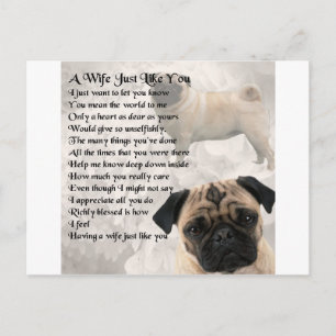 Pug Design - Dikt Vykort