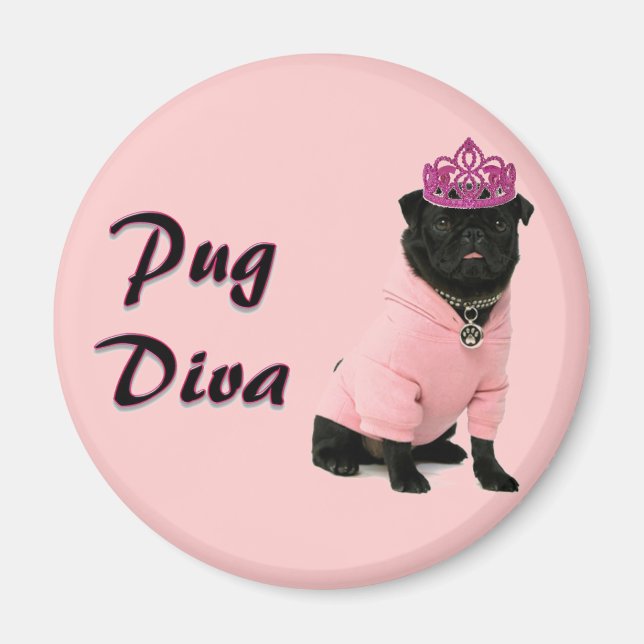 Pug Diva Magnet (Framsidan)