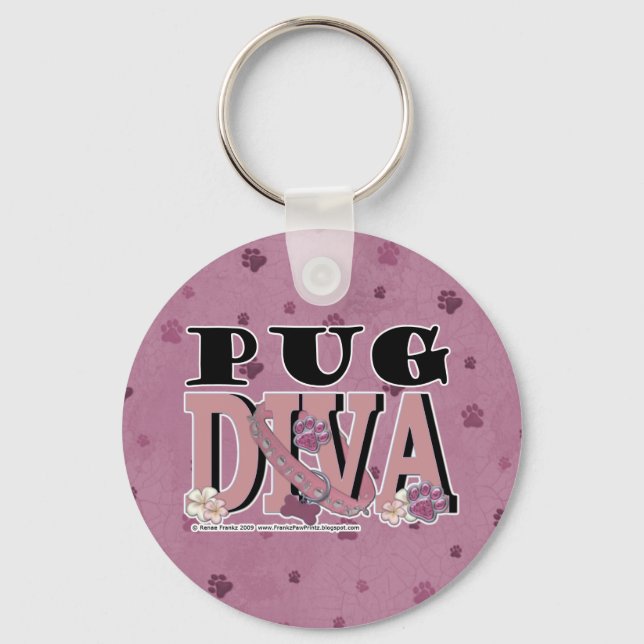 Pug DIVA Nyckelring (Framsida)
